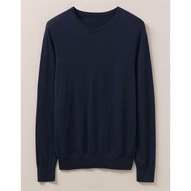 Crew Clothing Mens Merino V Neck Jumper-1